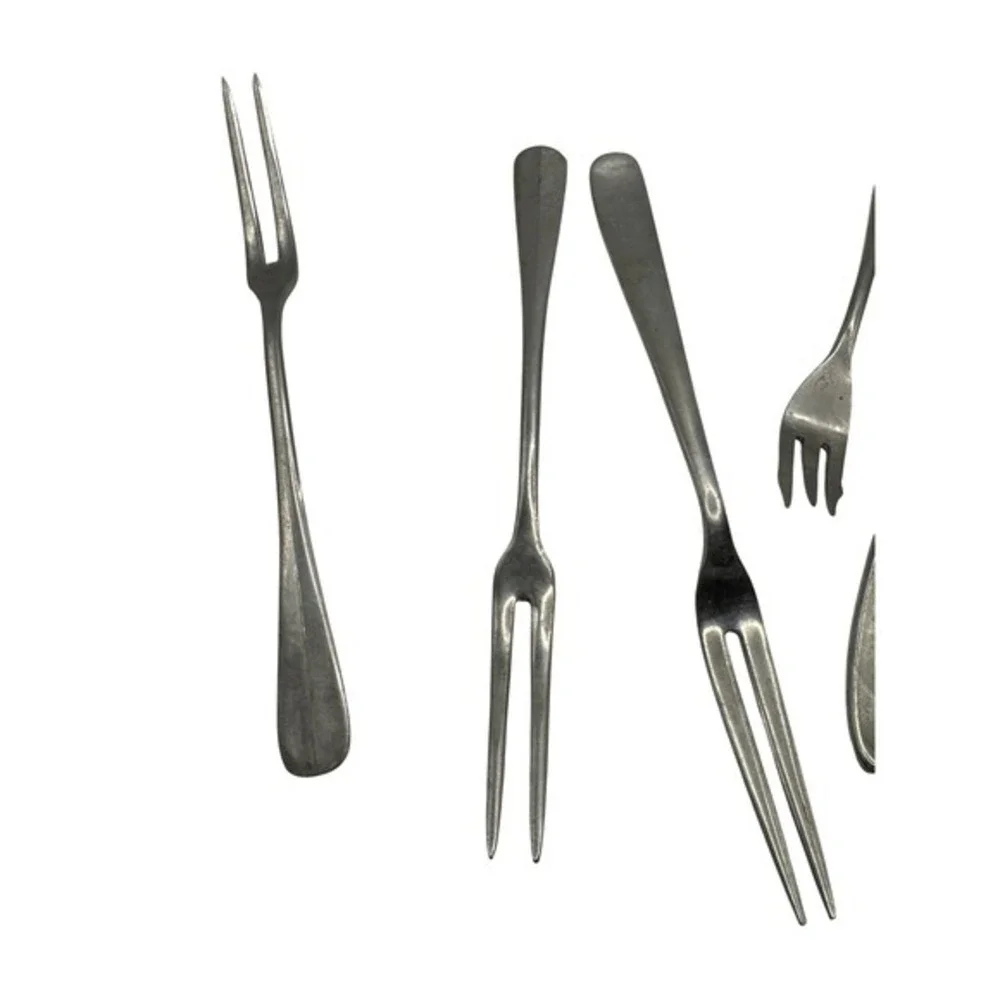 Vintage Cocktail Forks Appetizer Seafood Fork Set‎ Stainless Steel Lot